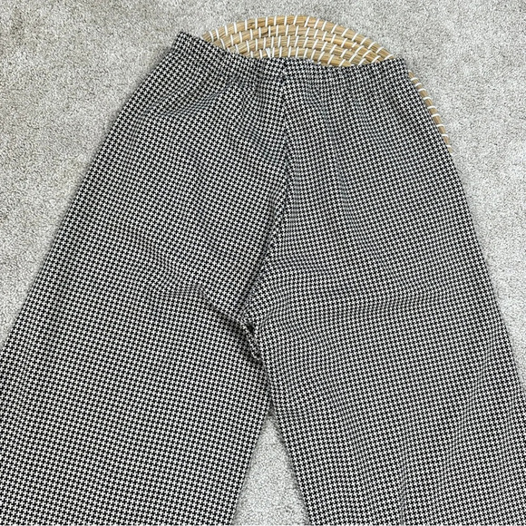 Bryn Walker Palazzo Soft Knit Pull On Pants Houndstooth Wide Leg Nero/Latte XXS - Picture 8 of 16